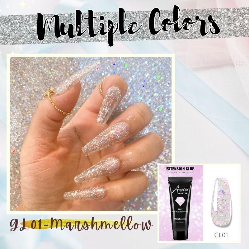 Glittery Poly Nail Gel Nails starryhome GL01 Multi-Color 1 