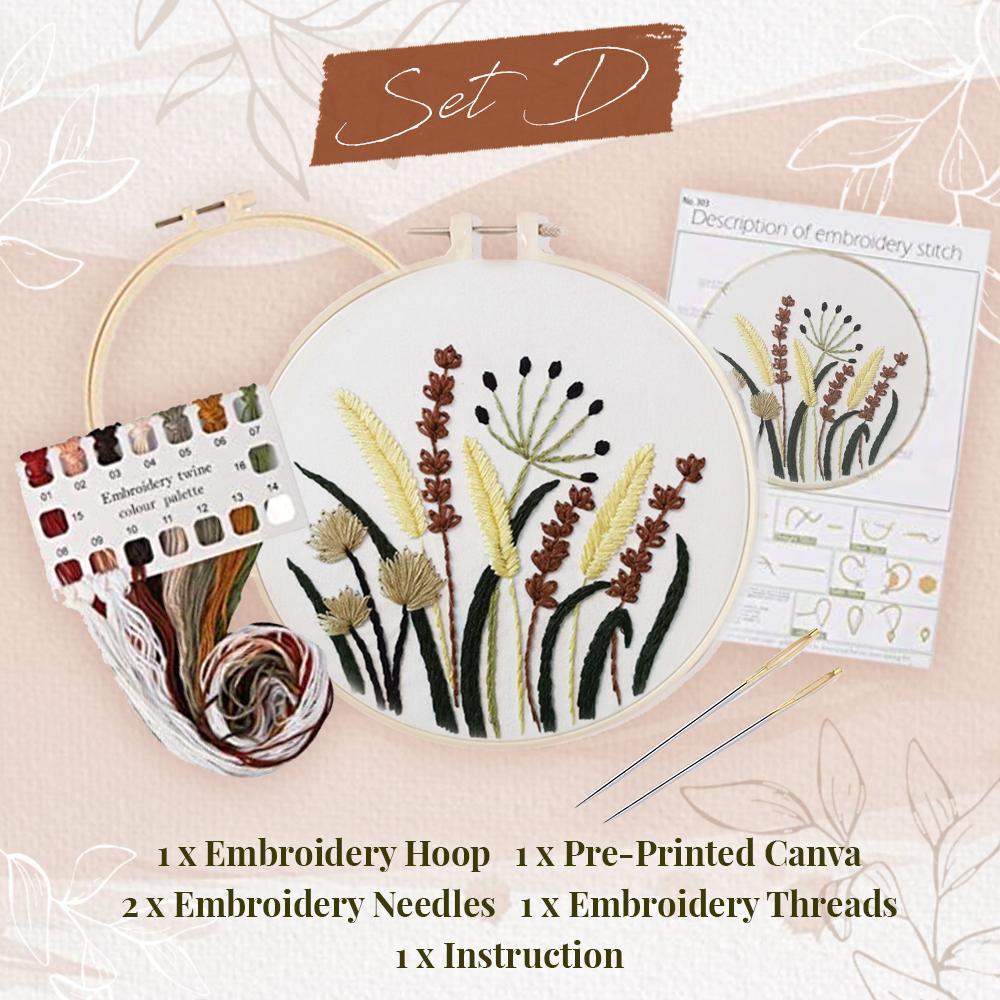 EasyStitch Floral Embroidery Stitching Set starryhome D 