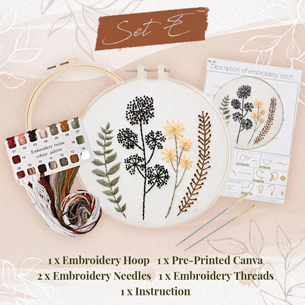 EasyStitch Floral Embroidery Stitching Set starryhome E 